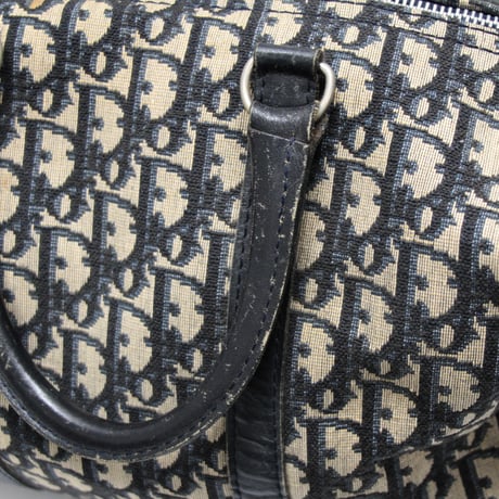Christian Dior Mini Boston Bag Oblique Canvas Navy #74808