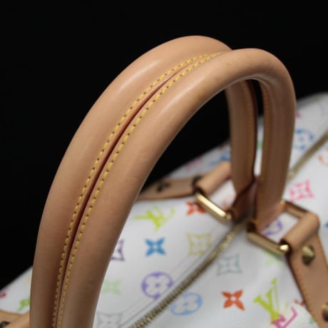 Louis Vuitton x Murakami Keepall 45 Boston Bag Monogram Multicolor White M92641 #73280