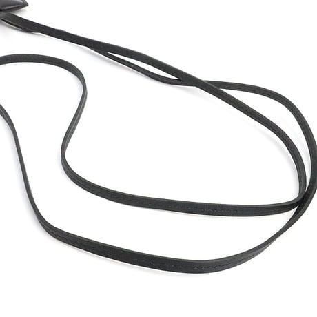 HERMES Clochette Necklace Boxcalf Leather Black ＃19092