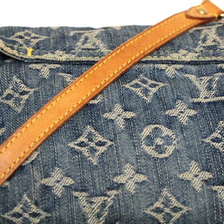 Louis Vuitton Mini Pleaty Handbag Monogram Denim Blue #75044
