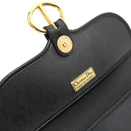 Christian Dior Flap Shoulder Bag Honeycomb Canvas Black #74744