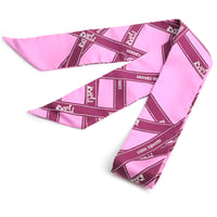 HERMES Twilly Scarf Silk Bolduc Pink #19188