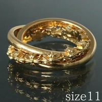 Chrome Hearts 22K Tiny E CH Plus Triple Band Trinity Ring #103237