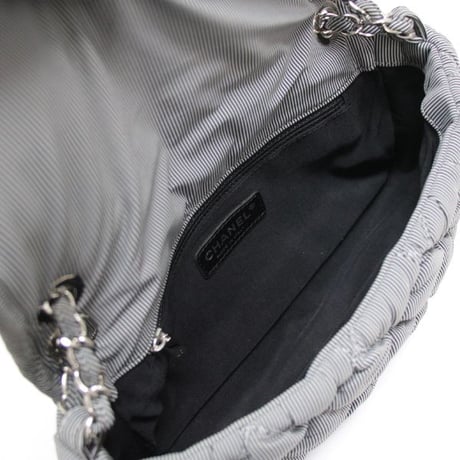 CHANEL Bubble Flap Shoulder Bag Quilted Nylon Gray＃75035