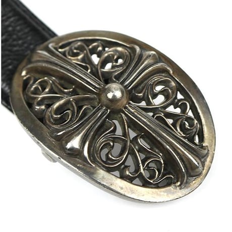 Chrome Hearts Classic Oval Cross Buckle Belt Strap Set #103566