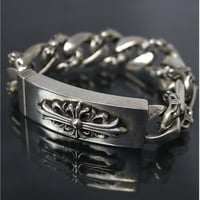 Chrome Hearts Floral Cross ID Fancy Link Bracelet #102268