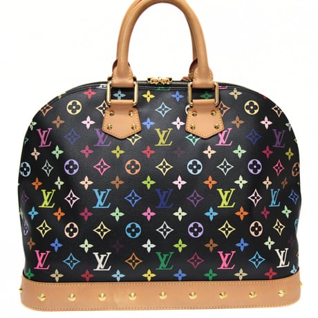 Louis Vuitton x Murakami Alma GM Handbag Monogram Multicolor Black M40442 #73037