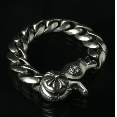 CHROME HEARTS Classic Link Cross Ball Clip Bracelet #103338