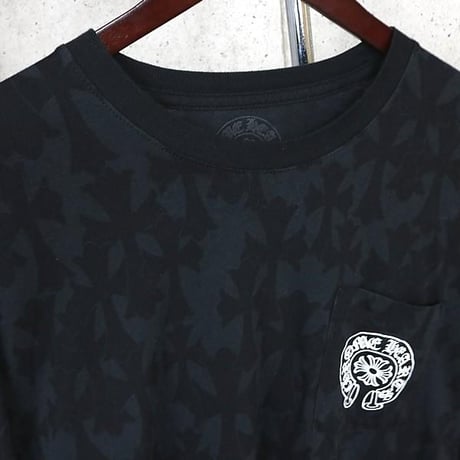 Chrome Hearts CH Cross Print Floral Cross Horseshoe Long-Sleeve T-Shirt #103393
