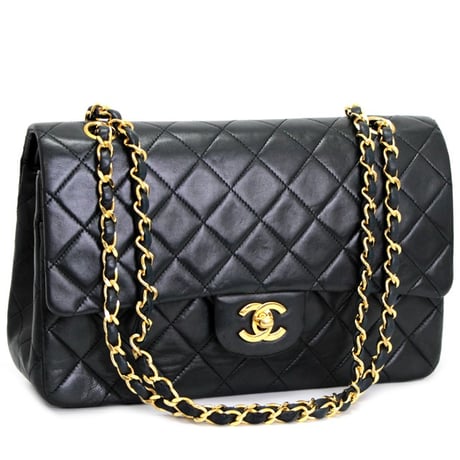 Chanel Matelasse 25 Double Flap Chain Shoulder Bag Black Lambskin –  Timeless Vintage Company