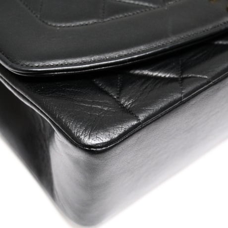 CHANEL Diana 25 Medium Flap Bag Quilted Lambskin Black ＃73993