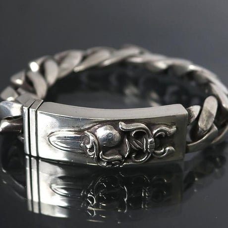 Chrome Hearts Classic Link Dagger Heart ID Bracelet 13 Links #30267