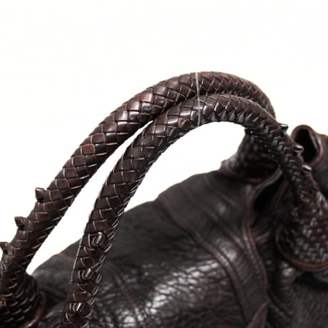 FENDI Spy Handbag Nappa Leather Zucca Canvas ＃75129