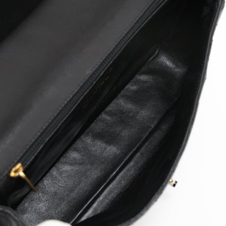 CHANEL Classic Flap Bag with Plastic Chain Quilted Leather Black #71203