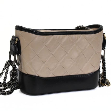 Chanel Small Gabrielle Hobo Bag Quilted Aged Calfskin Beige ＃74982