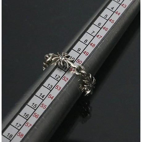 Chrome Hearts Tiny E CH Plus Pave Diamonds Ring #103060