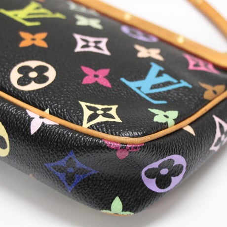 Louis Vuitton x Murakami Pochette Accessory Pouch Monogram Multicolor Black M92648 #73867