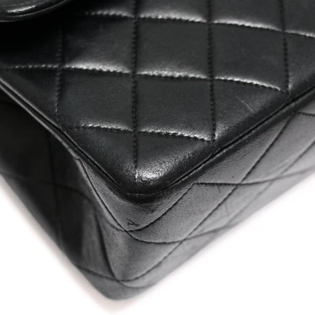 CHANEL Classic 25 Medium Double Flap Bag Quilted Lambskin Black #74983