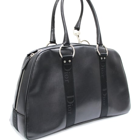 Christian Dior Hardcore Bowling Bag Leather Black #74807