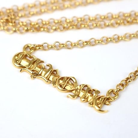 Chrome Hearts 22K CHROME Logo Roll Chain Necklace 18 Inches #31415