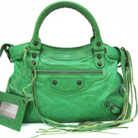 【超希少】BALENCIAGA　ボストンバッグ　ヴィンテージ グリーン　うちポケ 超希少】BALENCIAGA ボストンバッグ ヴィンテージ グリーン うちポケ