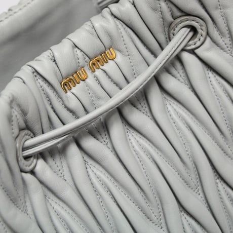 Miu Miu Matelasse Bucket Bag Nappa Leather Cornflower #74331
