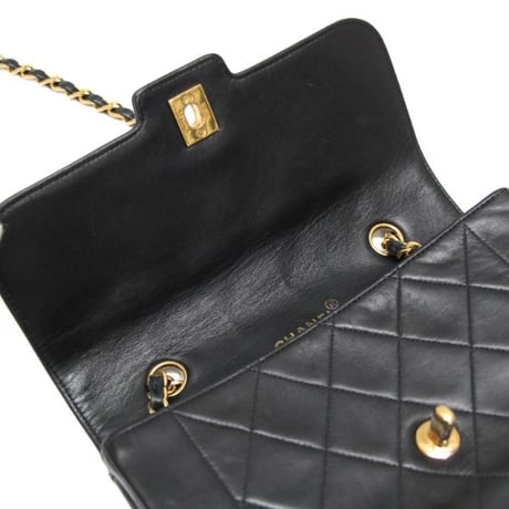 CHANEL Single Flap Bag Quilted Lambskin Black ＃75029