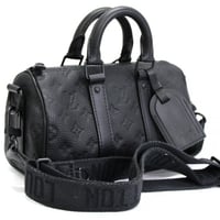 Louis Vuitton Keepall Bandouliere 25 Handbag Monogram Taurillon Leather Black M20900 #74528