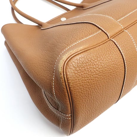 HERMES Garden Party PM Tote Bag Negonda Leather Gold ＃19096