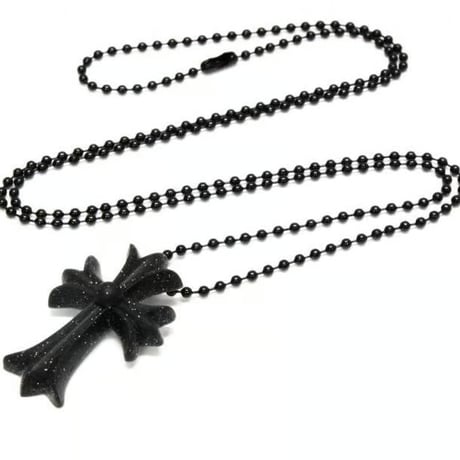 Chrome Hearts Silichrome Rubber Small CH Cross Black Glitter  #30347