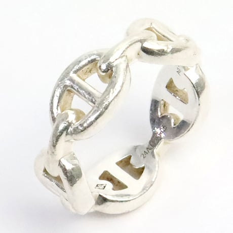 HERMES Chaine d'Ancre Enchainee Ring PM Sterling Silver 925 #19246