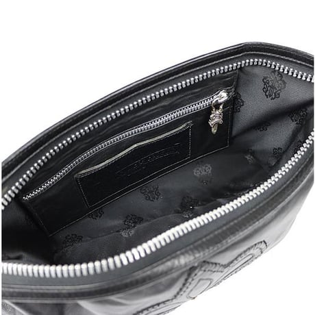 Chrome Hearts BS Fleur Flat Pouch Leather Clutch Bag #30730