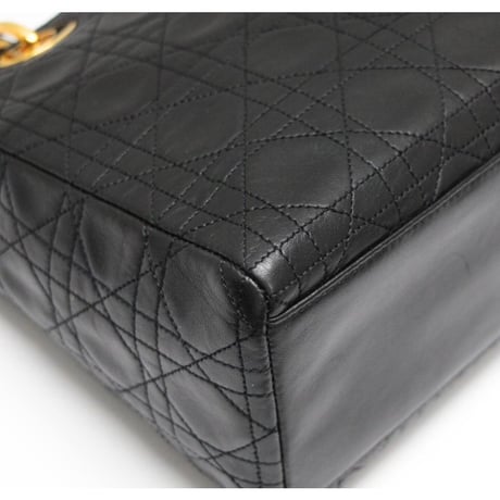 Christian Dior Medium Lady Dior Handbag Cannage Leather Black #73248