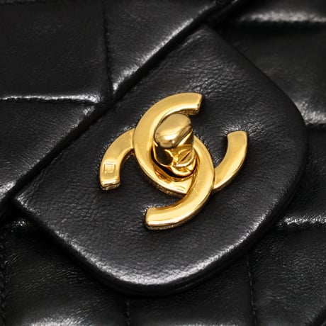 CHANEL Classic 25 Medium Double Flap Bag Quilted Lambskin Black #75012