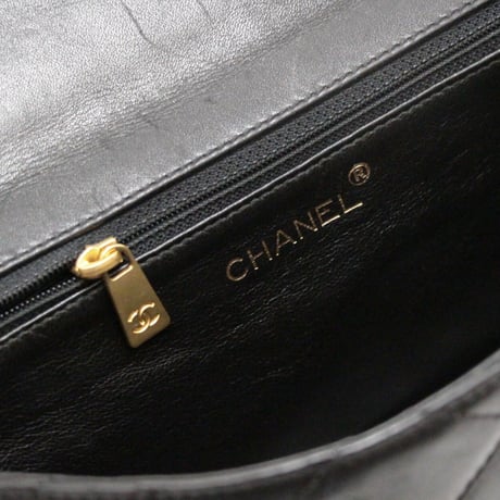 CHANEL Classic Flap Bag with Plastic Chain Quilted Leather Black #71203