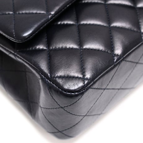 CHANEL Classic 25 Medium Double Flap Bag Quilted Lambskin Navy #74954