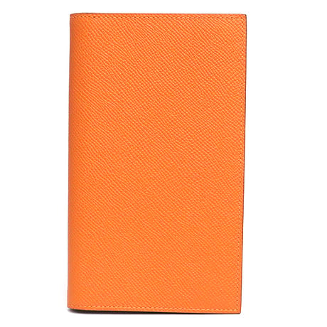 HERMES Vision II Simple Agenda Cover Epsom Leather Orange #18459