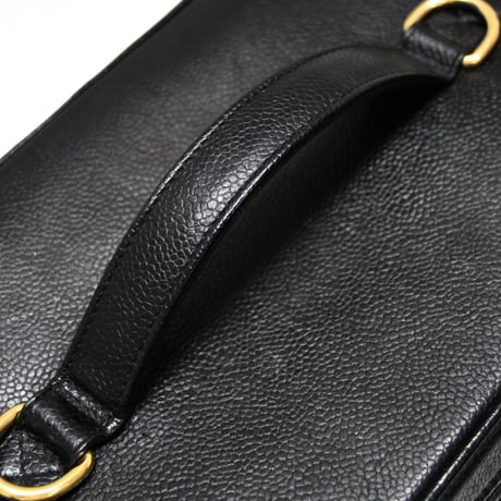 CHANEL CC Logo Vanity Bag with Strap Caviar Black #74567