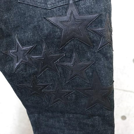 Chrome Hearts Star Patched Fleur Knee Jeans #101599