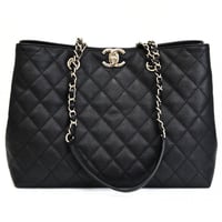 CHANEL Shopping Tote Bag Quilted Caviar Black AS3953 ＃74660