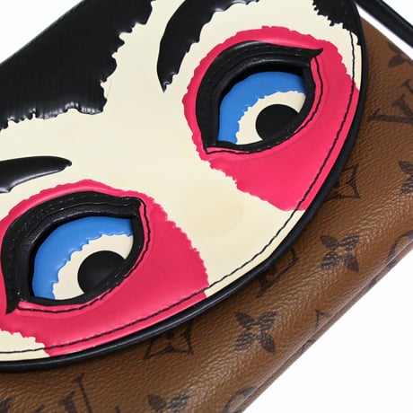 Louis Vuitton x Kansai Yamamoto Pochette Kabuki Mask Bag Monogram Reverse Epi Leather M43495 #74025