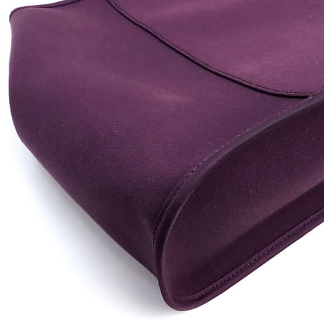 HERMES Cabag PM Shoulder Bag Toile O Leather Purple ＃18574