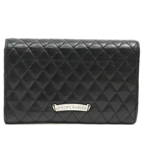 Chrome Hearts WAVE QUILTED 3 SNAP WALLET  Black #30028