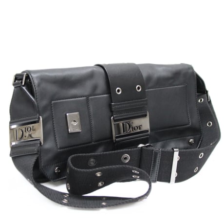 Christian Dior Street Chic Shoulder Bag Leather Black #75128