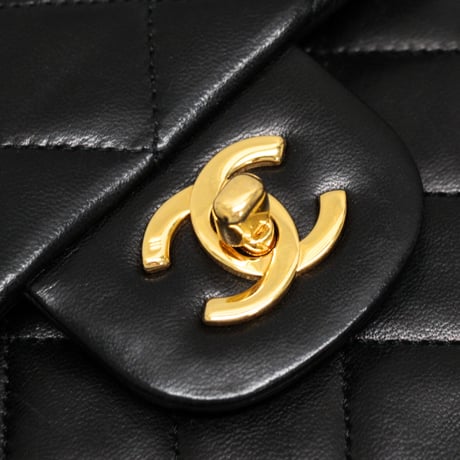 CHANEL Square 25 Flap Bag Quilted Lambskin Black ＃74962