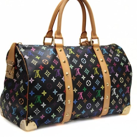 Louis Vuitton x Murakami Keepall 45 Boston Bag Monogram Multicolor Black M92640 #72888