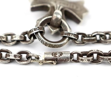 Chrome Hearts Small CH Cross Pendant with Paper Chain Necklace 20Inches #103604