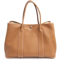 HERMES Garden Party PM Tote Bag Negonda Leather Gold ＃19096