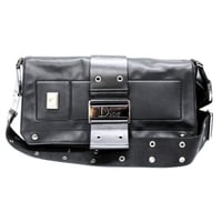 Christian Dior Street Chic Shoulder Bag Leather Black #75128