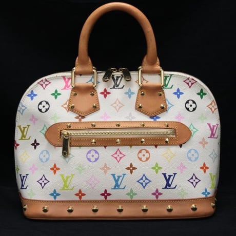 Louis Vuitton x Murakami Alma PM Handbag Monogram Multicolor White M92647 #74623